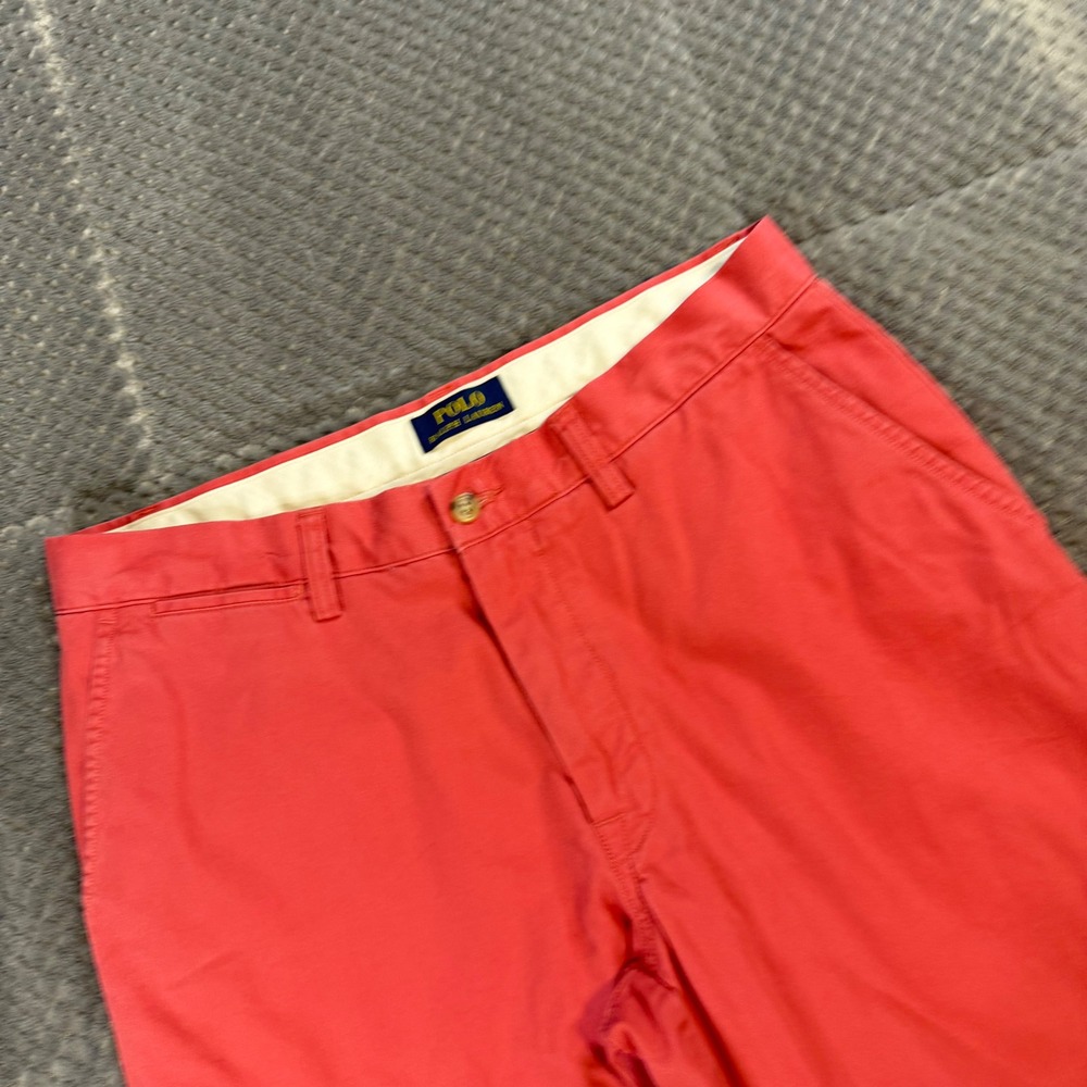 Polo Ralph Lauren Mens Chino Pants 32x32 Coral Pink Salmon Cotton Straight Leg